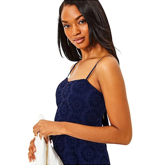 Lilly Pulitzer Shelli Eyelet Mini Dress in True Navy NWT - Size 4 - Picture 4 of 9